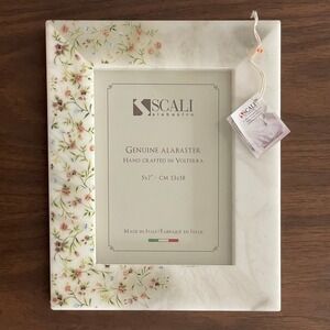 Scali Alabastro‎ 5x7 Genuine Alabaster Frame Floral Italian Handcrafted NEW